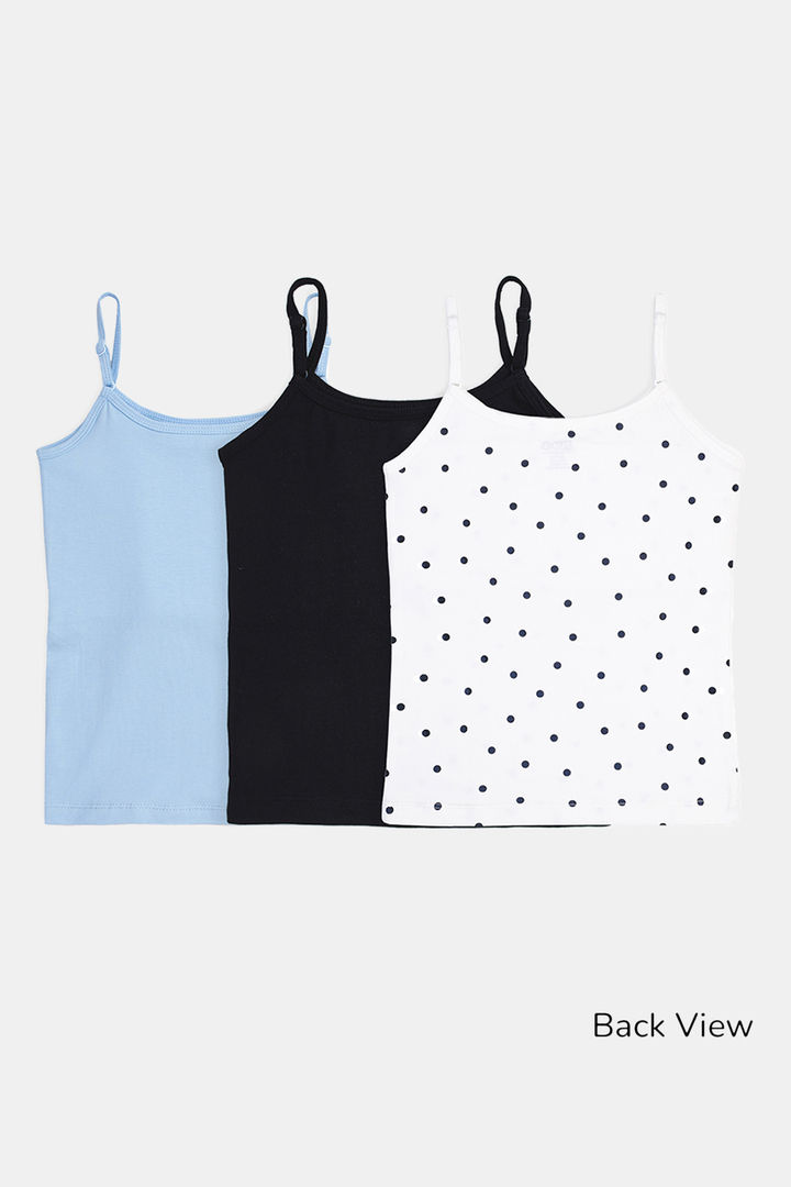 YouGotPlanB Girls Cotton Padded Camisole (Pack of 3) - Multicolor — image 2
